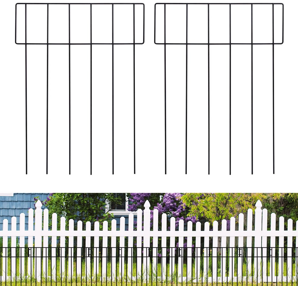 Dailygoods- Dierenbarrièrehek 10 stuks - Decoratief Tuinhek - Omheining voor Moestuin - Hondenhek - Gravenhek - Afmetingen 43,2 cm (H) x 3,4 m (L)