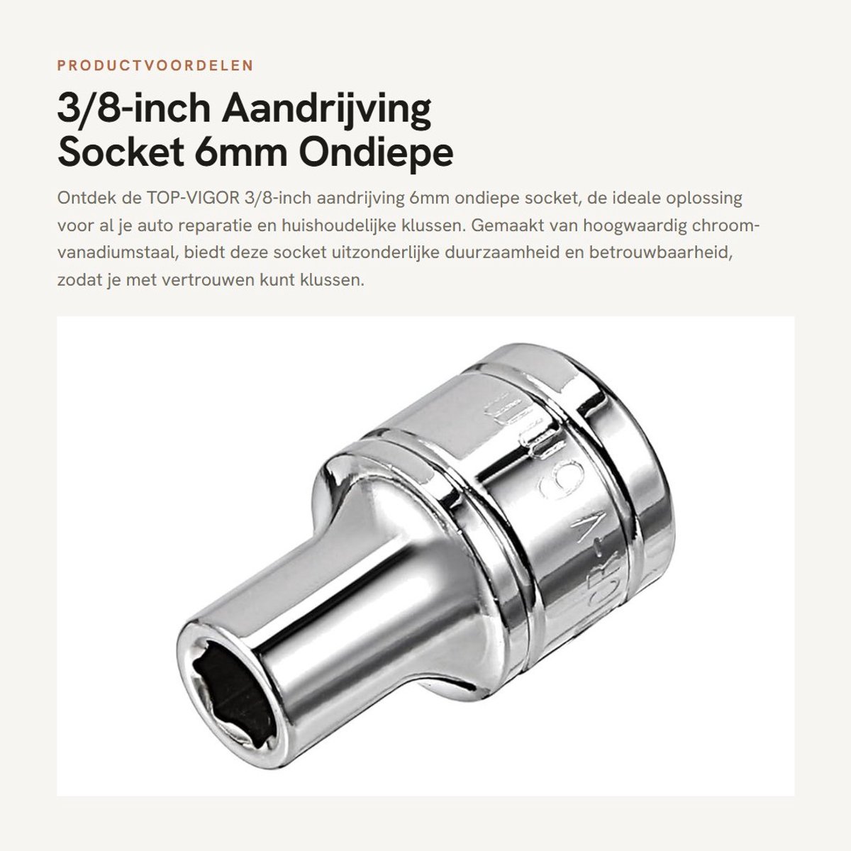 Dailygoods- Dopsleutelset 6mm - Chroom-vanadiumstaal - Onderhoud - Auto Reparatie - Duurzaam - Slijtvast en Corrosiebestendig - Steeksleutel