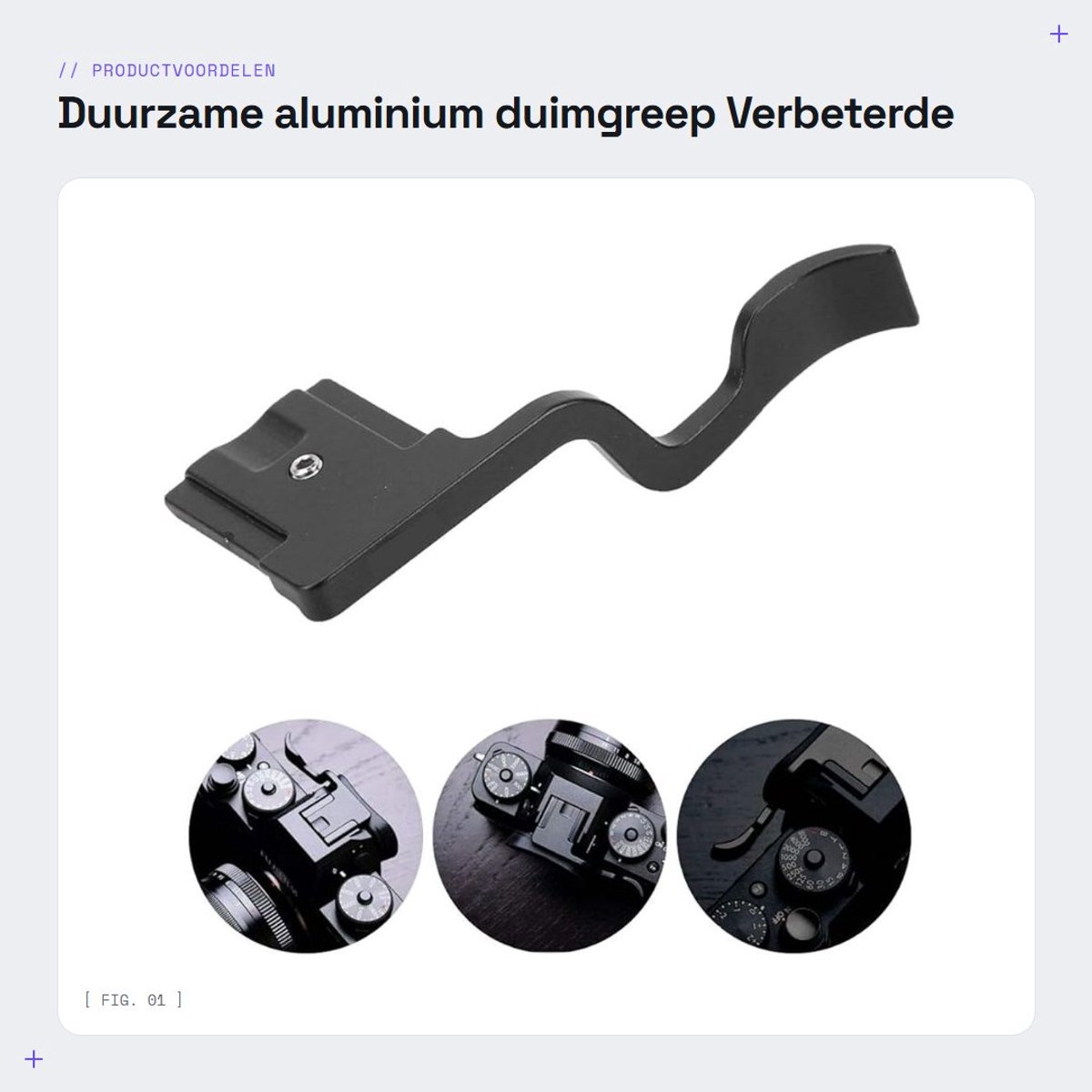 Dailygoods- Duimgreep Aluminiumlegering - Zwart - Voor X-T10/X-T20/X-T30 - Stabiel - Sterk - Duurzaam - Camera Handgreep