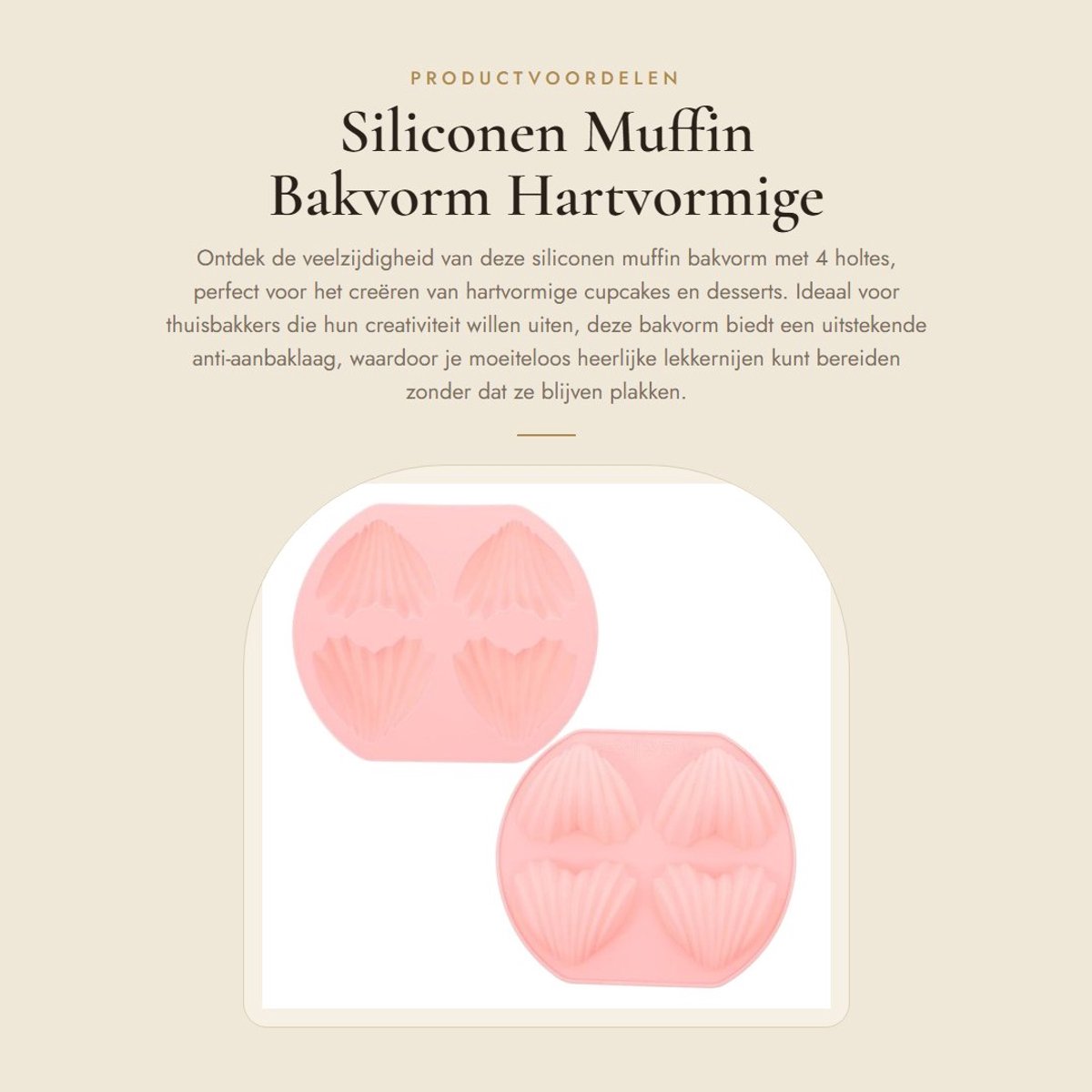 Dailygoods- Muffinbakvorm Siliconen - 2 Stuks - Hartvormig - Antikleef - 40x23x1.5CM - Laag Energieverbruik - Snelle Verwarming - Bakvorm
