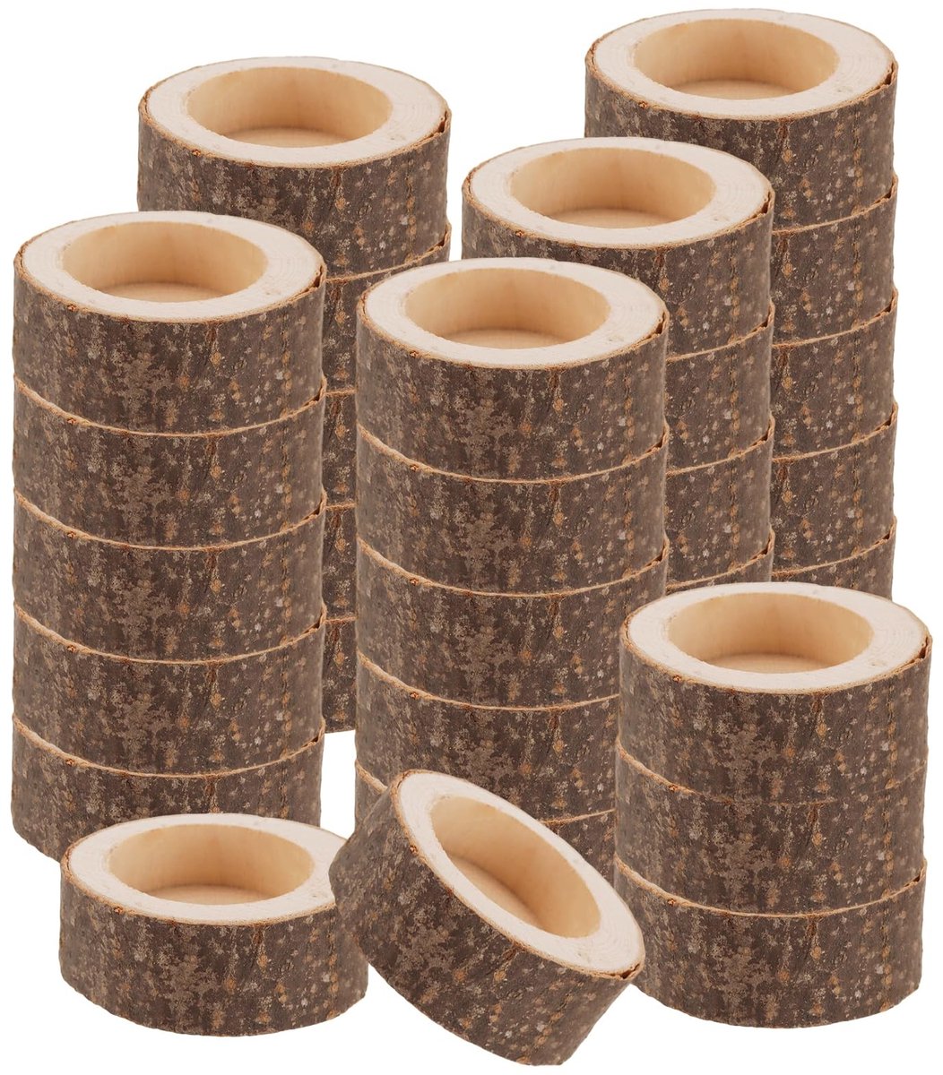 Dailygoods- Theelichthouders 30 Stuks - Houten Kandelaar - Tafeldecoratie - Bruiloft - Verjaardag - 6 cm Diameter - 2,5 cm Hoog - Kaarsenhouder