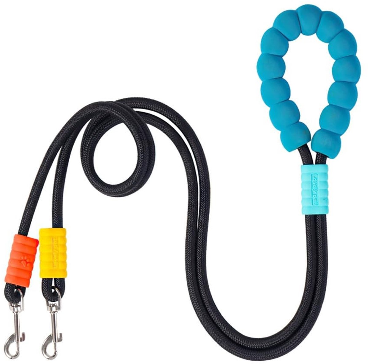 Dailygoods- Hondenriem 6,5 ft - Dubbele Uiteinde - 360° Draaibare Haken - Nylon - Crossbody/Taille - Voor Middelgrote/Grote Honden - Hondentuig
