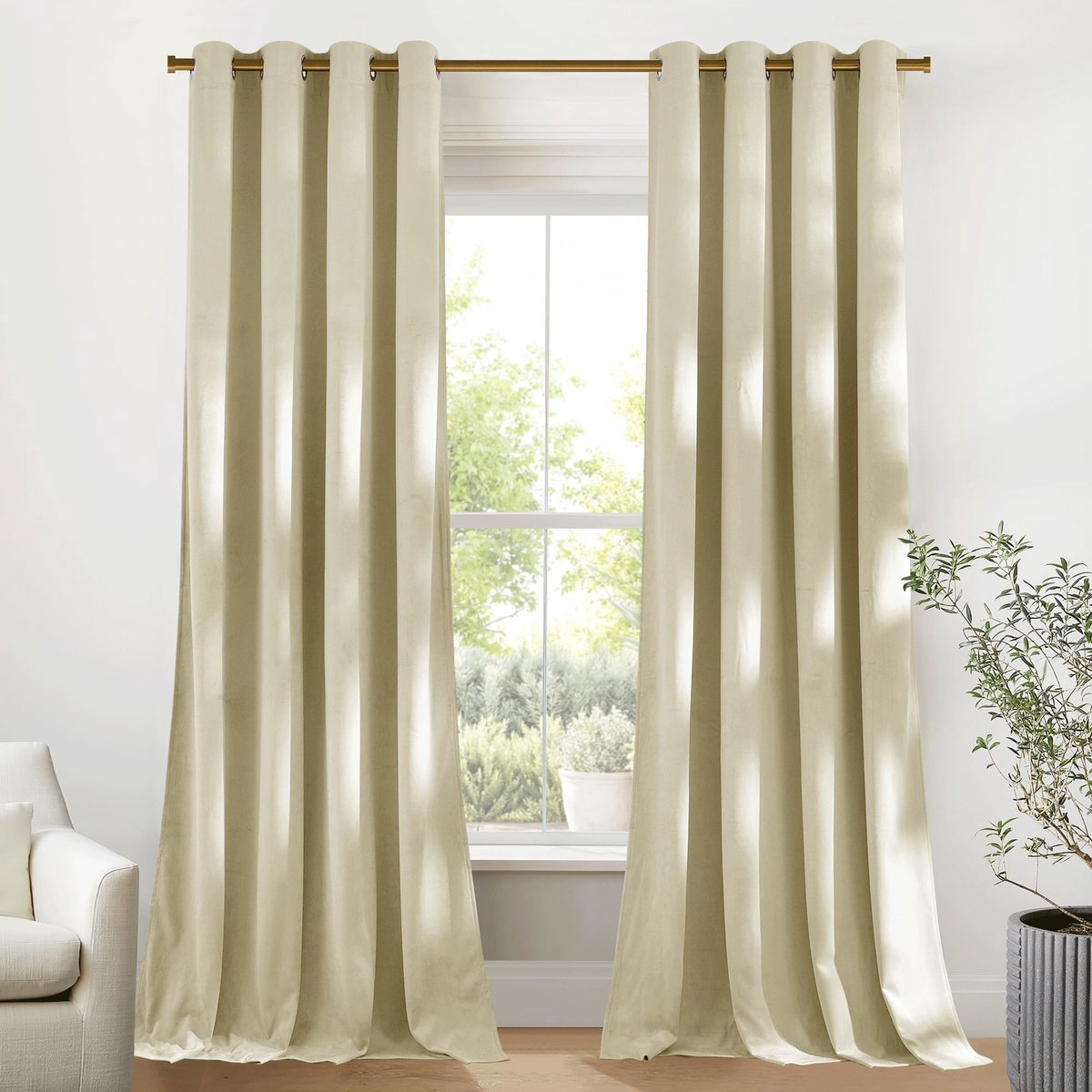 Dailygoods- Gordijnen Fluweel 300 g/m2 - Thermisch Isolerend - Zonwering - 2 Stuks - 132B x 240H cm - Veiligheidswaarschuwing - Raamdecoratie