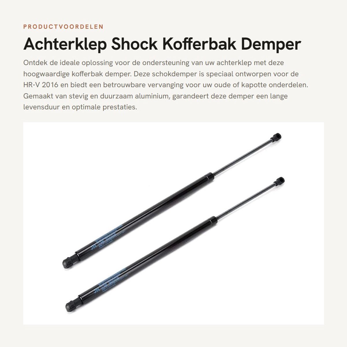 Dailygoods- Achterklepdemper Aluminium - Gasveer 74820-T7J-H01 - Vervangend Onderdeel - Eenvoudige Installatie - Stevig en Duurzaam - 2 Stuks