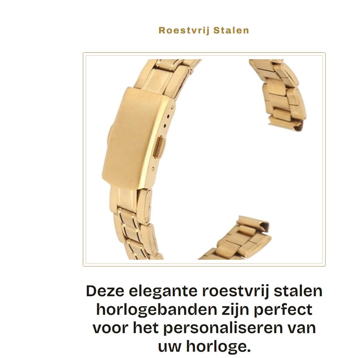 Dailygoods- Horlogeband Roestvrij Staal - Verstelbaar Ontwerp - Quick Release - 12/14/16/18/20/22 Mm - Dubbele Sluiting - Luxe en Duurzaam - Horloge