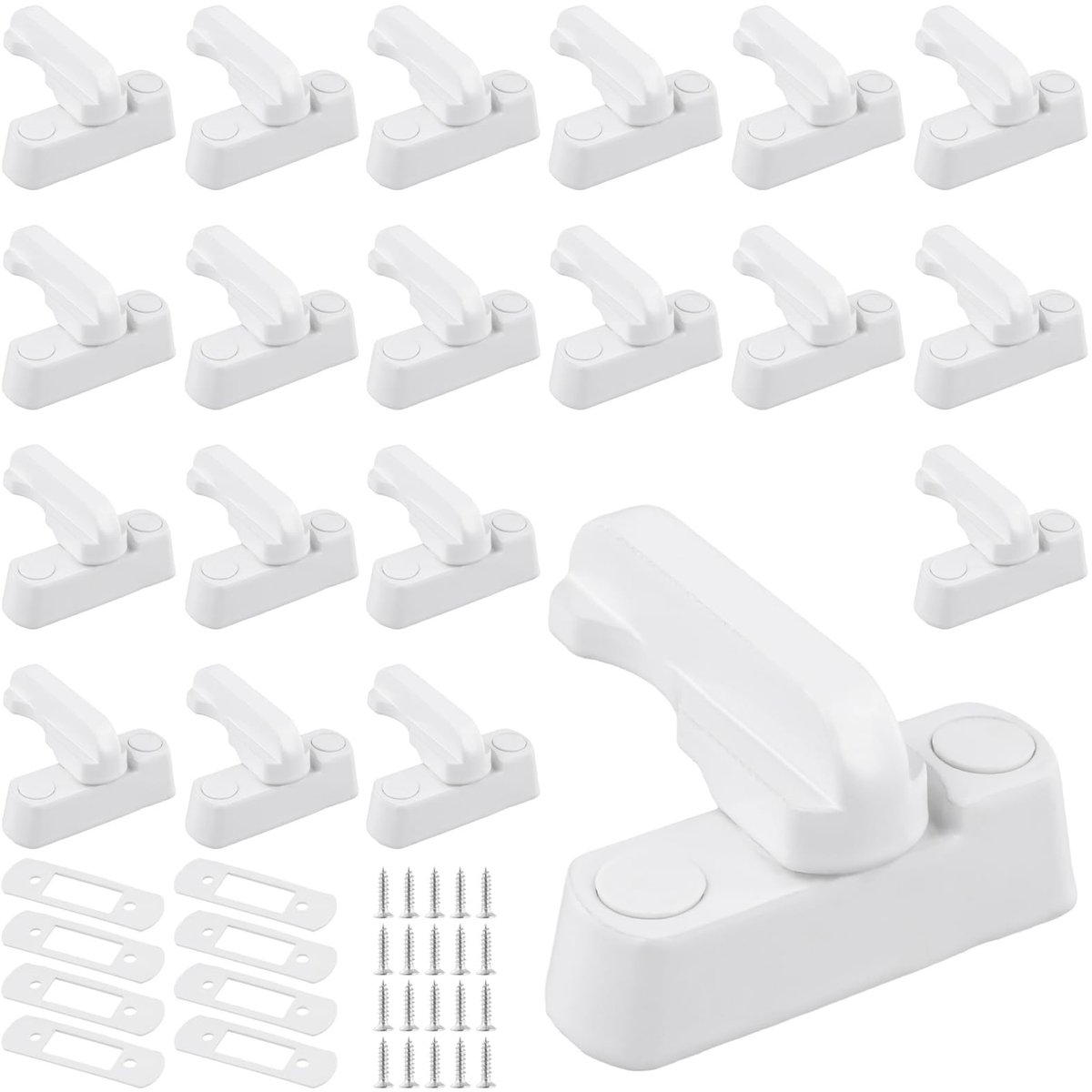 Dailygoods- Raamslot 20 Stuks - Raambeveiliging Kind - Veiligheidssloten - Raamgrendel - Raamsloten - Eenvoudig te Reinigen