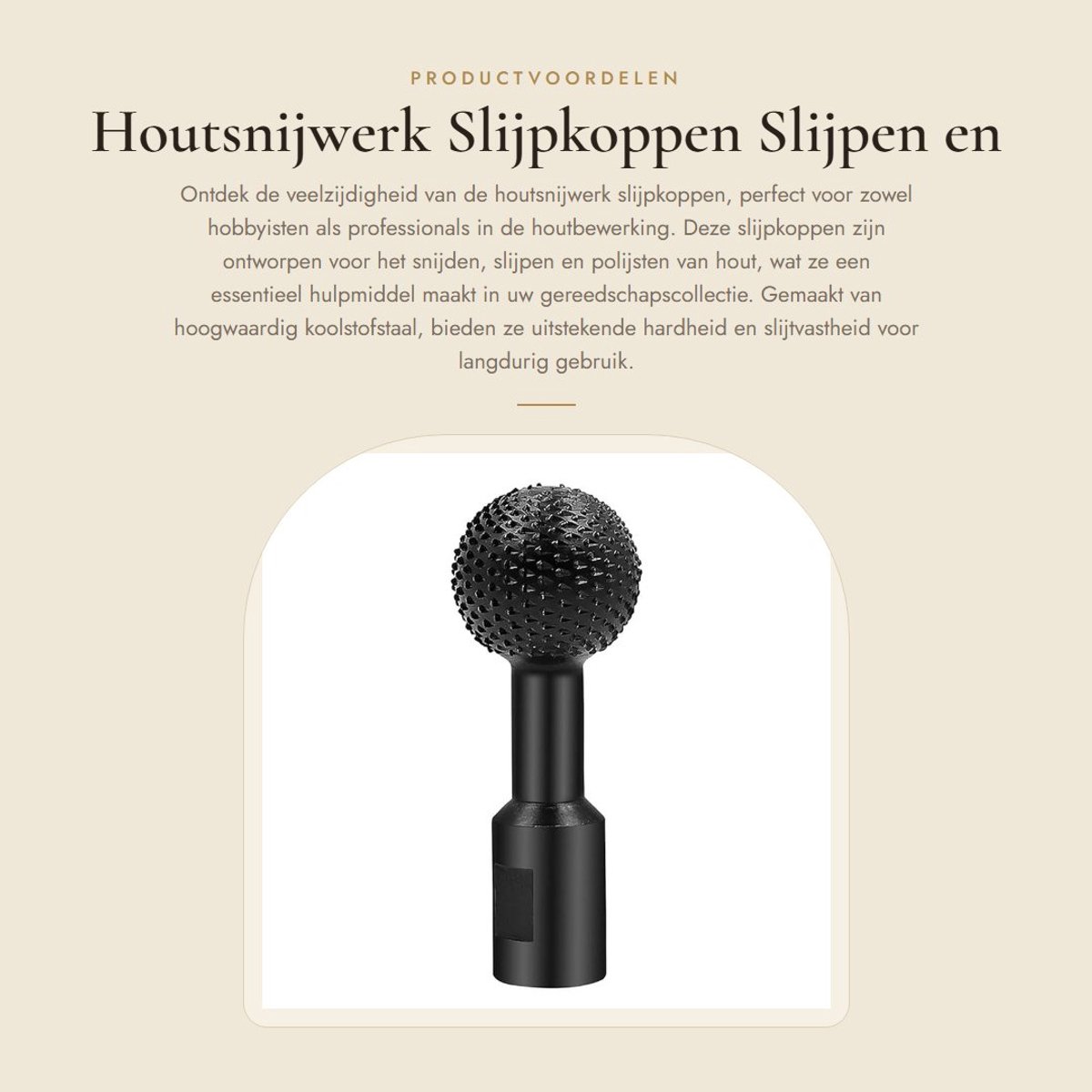 Dailygoods- Slijpkoppen Houtsnijwerk - Koolstofstaal - Geschikt voor Haakse Slijpers 115/125 - Diameter 40 mm - Totale Lengte 108 mm - Slijtvast en Duurzaam - Slijpaccessoire