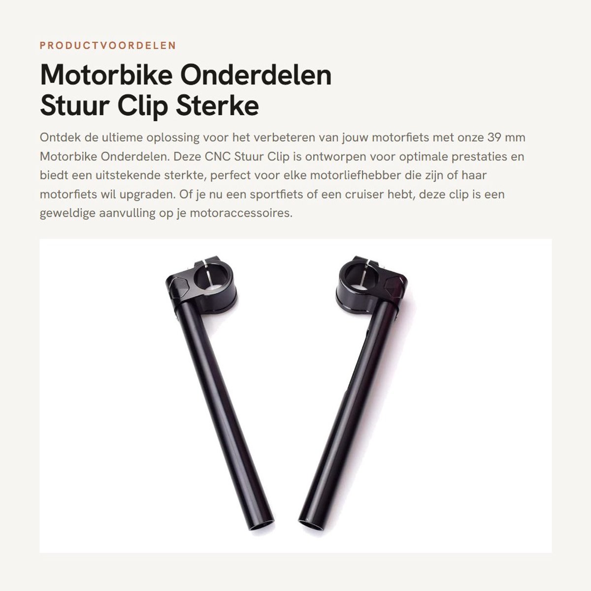 Dailygoods- Stuurclip 39 mm - CNC Motorfiets Accessoire - Sterk Materiaal - Verstelbare Klem - Afneembaar Stuur - Geschikt voor Alle Merken - Motorstuur