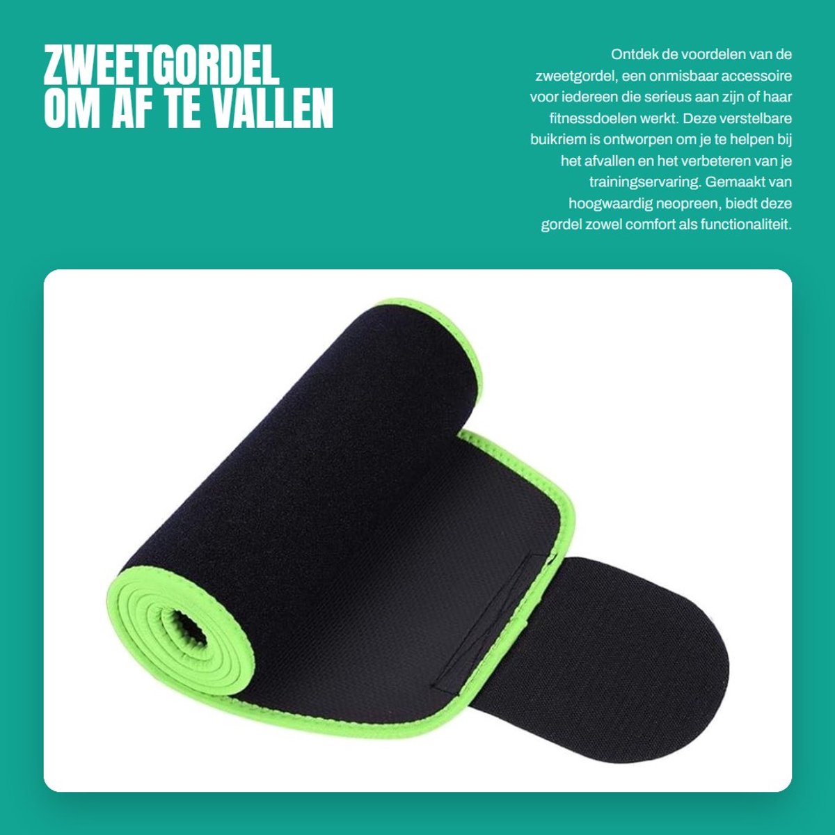 Dailygoods- Zweetgordel Verstelbaar - Buikband Afvallen - Buikriem - Trainer - Neopreen - Comfortabel en Duurzaam
