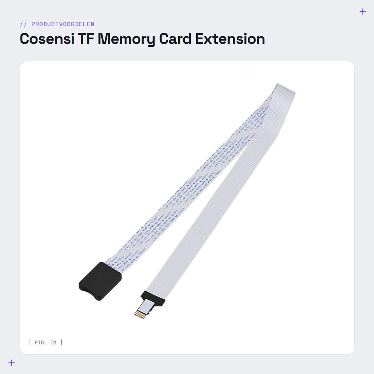 Dailygoods- Geheugenkaart Extensie Kabel 60 cm - TF Geheugenkaart - GPS - Auto DVD - Duurzaam - Flexibel - Hoogwaardige Kwaliteit - Geheugenkaartverlenger