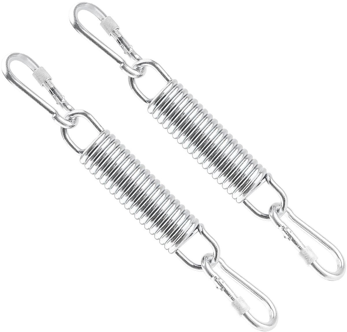Dailygoods- Schommelveer 200 kg - Set van 2 - Roestvrij Stalen Ophangveer - Karabijnhaken - Weerbestendig - Eenvoudige Installatie
