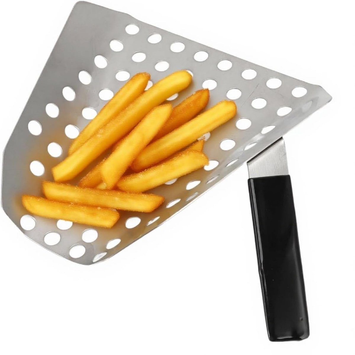 Dailygoods- Popcornscoop Roestvrij Staal - Geperforeerd Ontwerp - Snacks/Snoep - IJs/Desserts - Verwijderbare Handgreep - 192x190x120mm - Frituurlepel