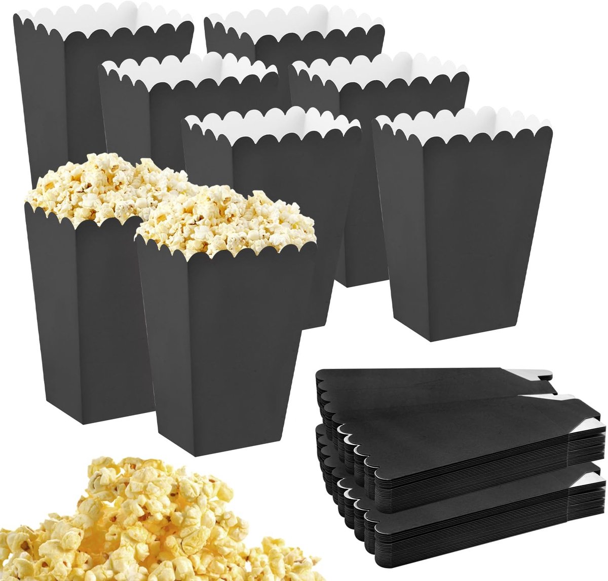 Dailygoods- Popcornzakjes 50 stuks - Papieren Dozen - Snoepdozen