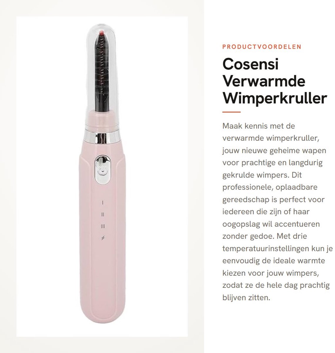Dailygoods - Verwarmde Wimperkruller - Professionele Wimperkruller - Oplaadbaar en Slim - Roze - Voor Perfecte Wimpers - Geschikt voor Thuisgebruik -...