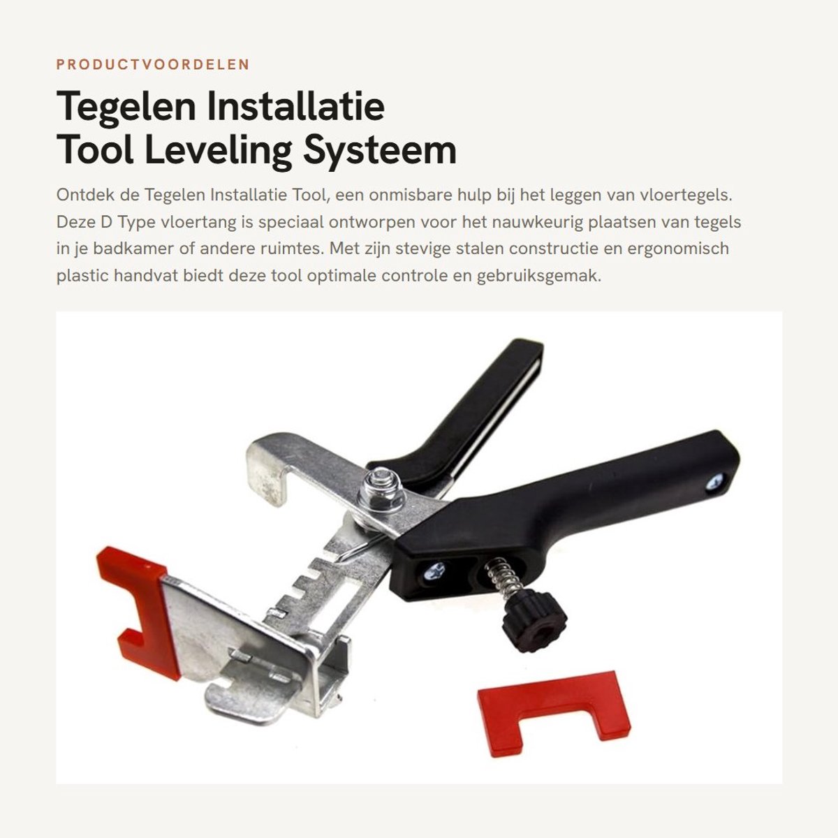 Dailygoods- Tegelinstallatietool Stevige Stalen Constructie - Tegel Locator - Vloertegel - D Type Leveling Systeem - 24 x 2,5 cm - Verbeterde Hechting - Tegelniveau Systeem