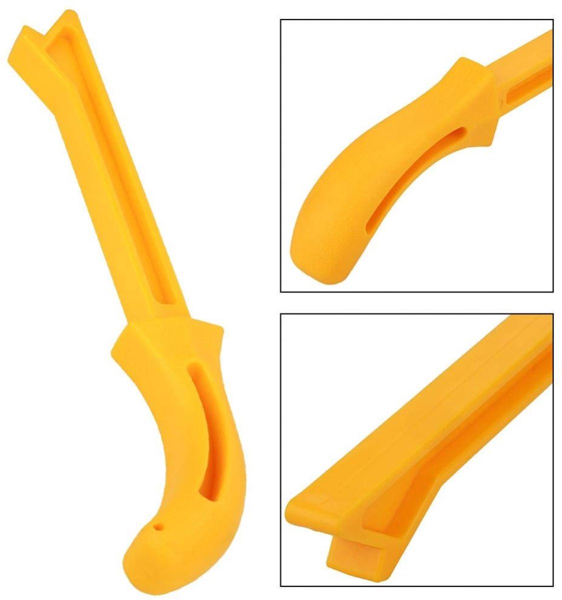Dailygoods- Houtbewerking Pusher Geel - Duwstang - Veiligheidsaccessoire - Ergonomisch Handvat - Terugslagpreventie - Professioneel/Hobby Gebruik