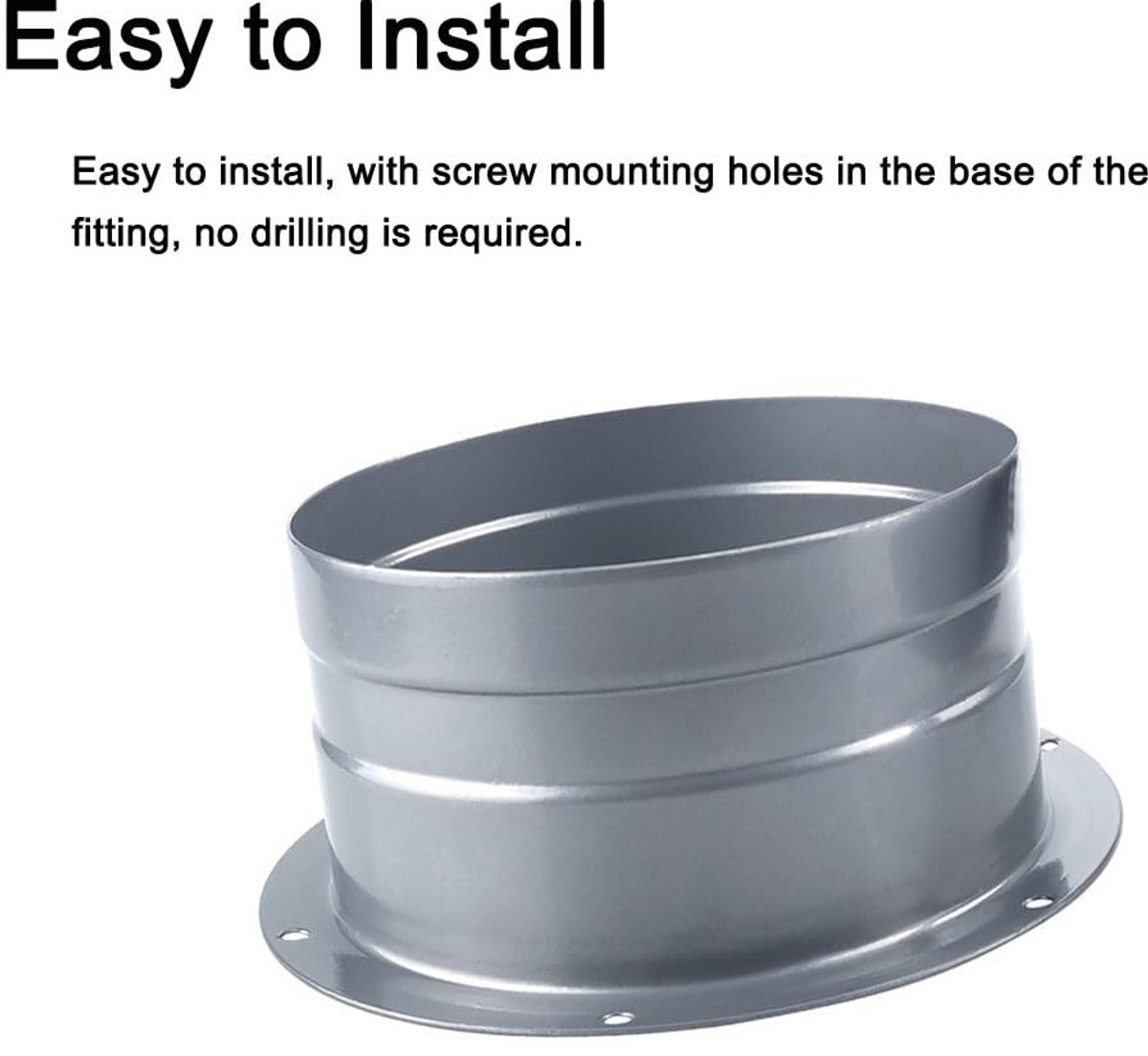 Dailygoods- Duct Connector Flens - 145mm/5.70in - Geverzinkt Staal - Ronde Aansluiting - Voor Flexibele/Rigide Kanalen - Eenvoudige Installatie - Luchtkanaal