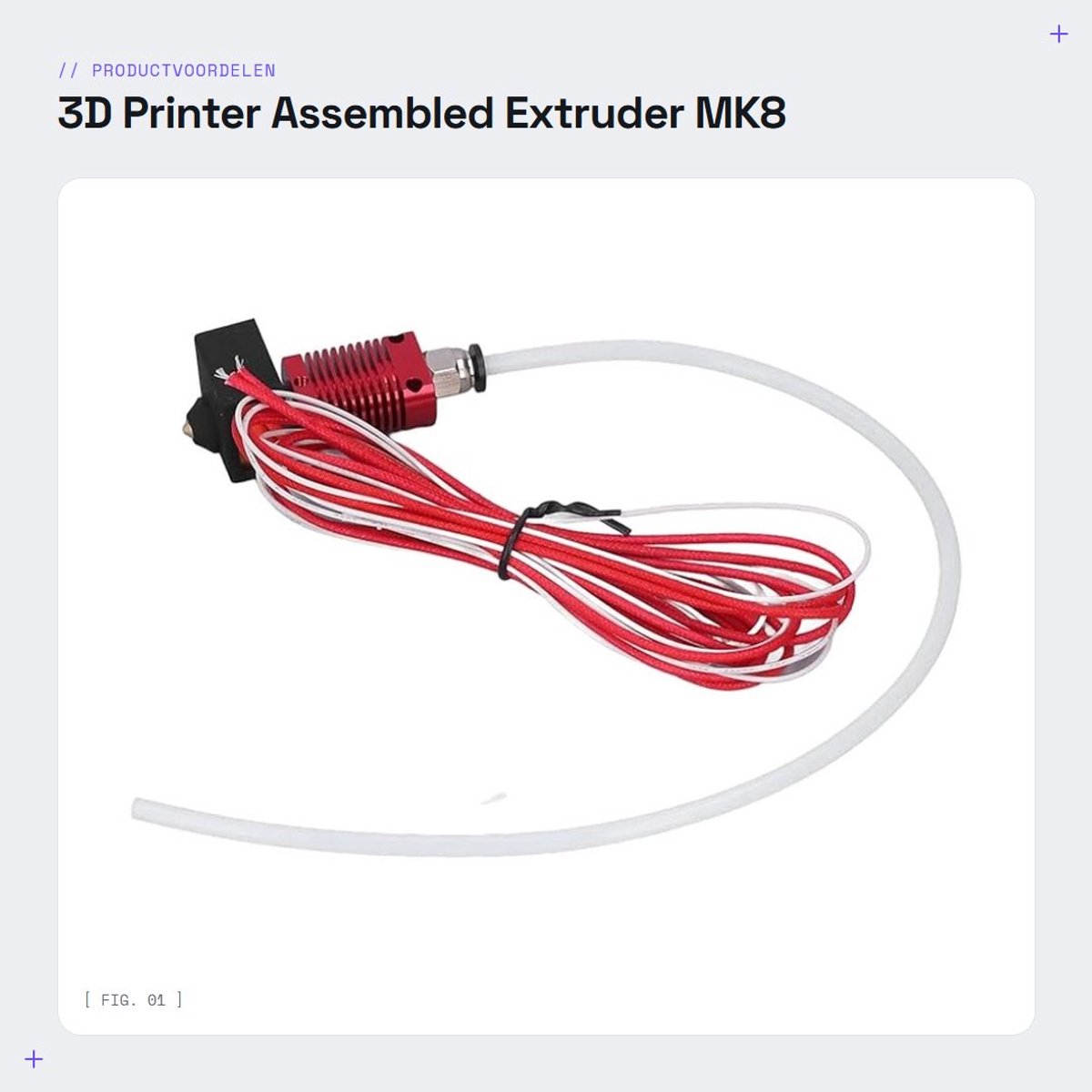 Dailygoods- Hotend Kit voor 3D Printer - MK8 Extruder - Voorgeopende Gaten - Hoge Temperatuur tot 260°C - Duurzaam Messing/Aluminium - Inclusief Thermistor