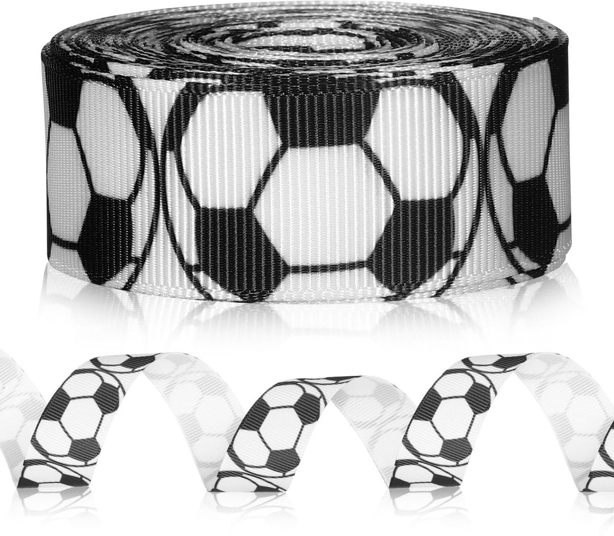 Dailygoods- Voetbalbanddecoratie - Cadeaulint - Krullint - Sierlint - DIY Lint - Voetbaldesign - Eenvoudig in gebruik