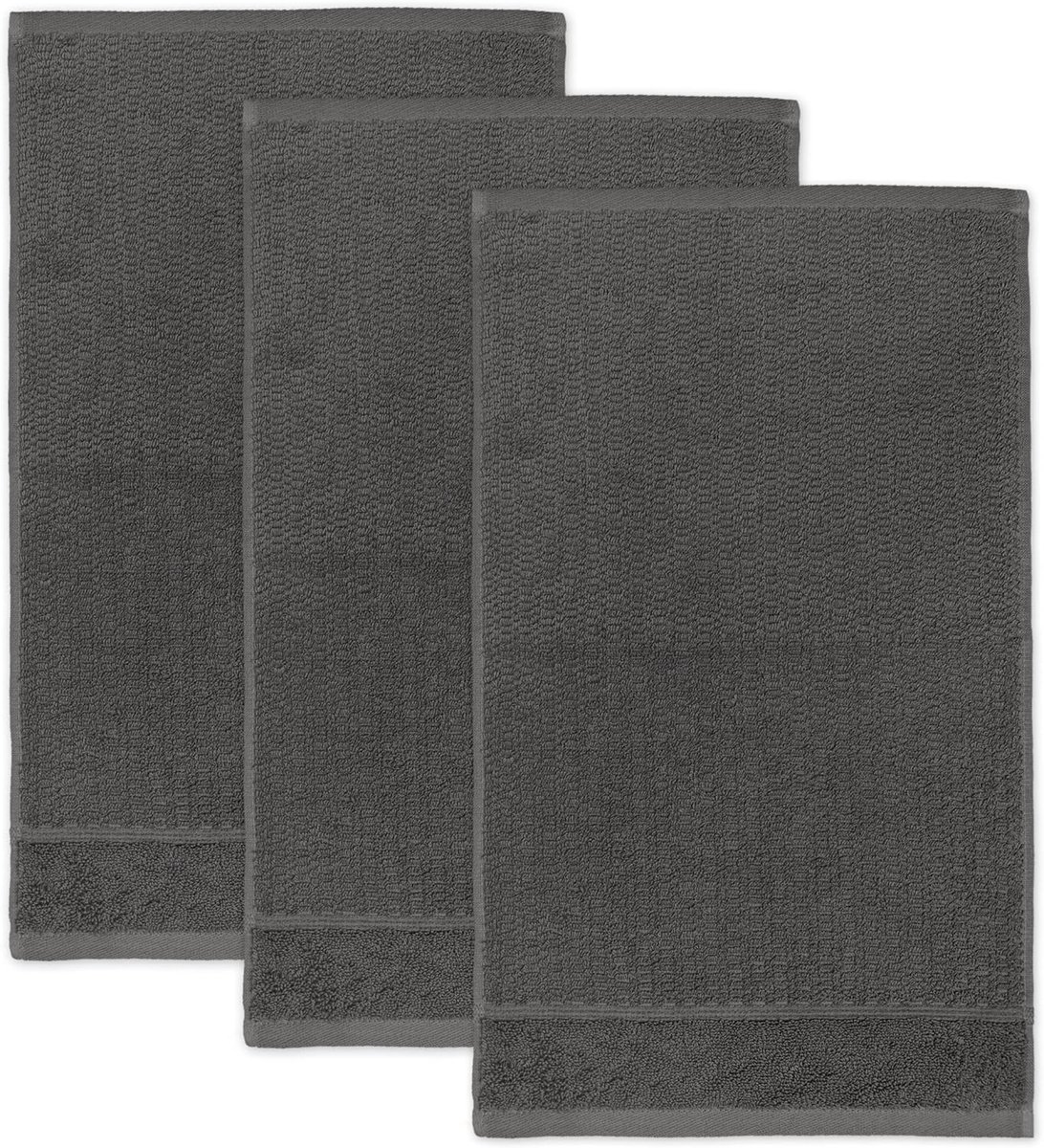 Gastendoekjes - Kleine handdoeken - Badkamer comfort - Parelstructuur massage - 30 x 50 cm - Grafiet