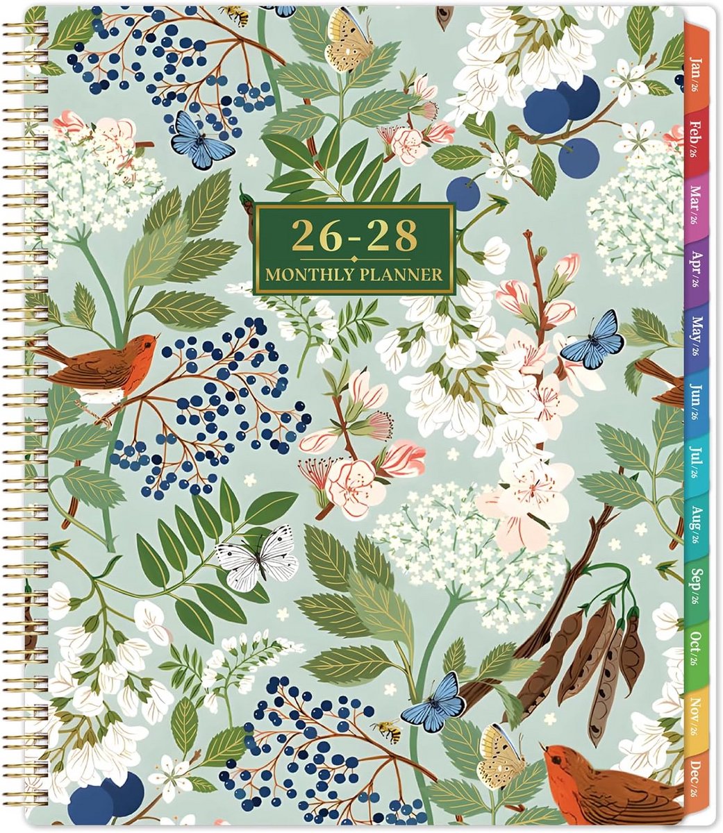 Maandplanner - Planner Agenda - Planning Maken - Drie Jaar Overzicht - 9 x 11 Inch - Groen