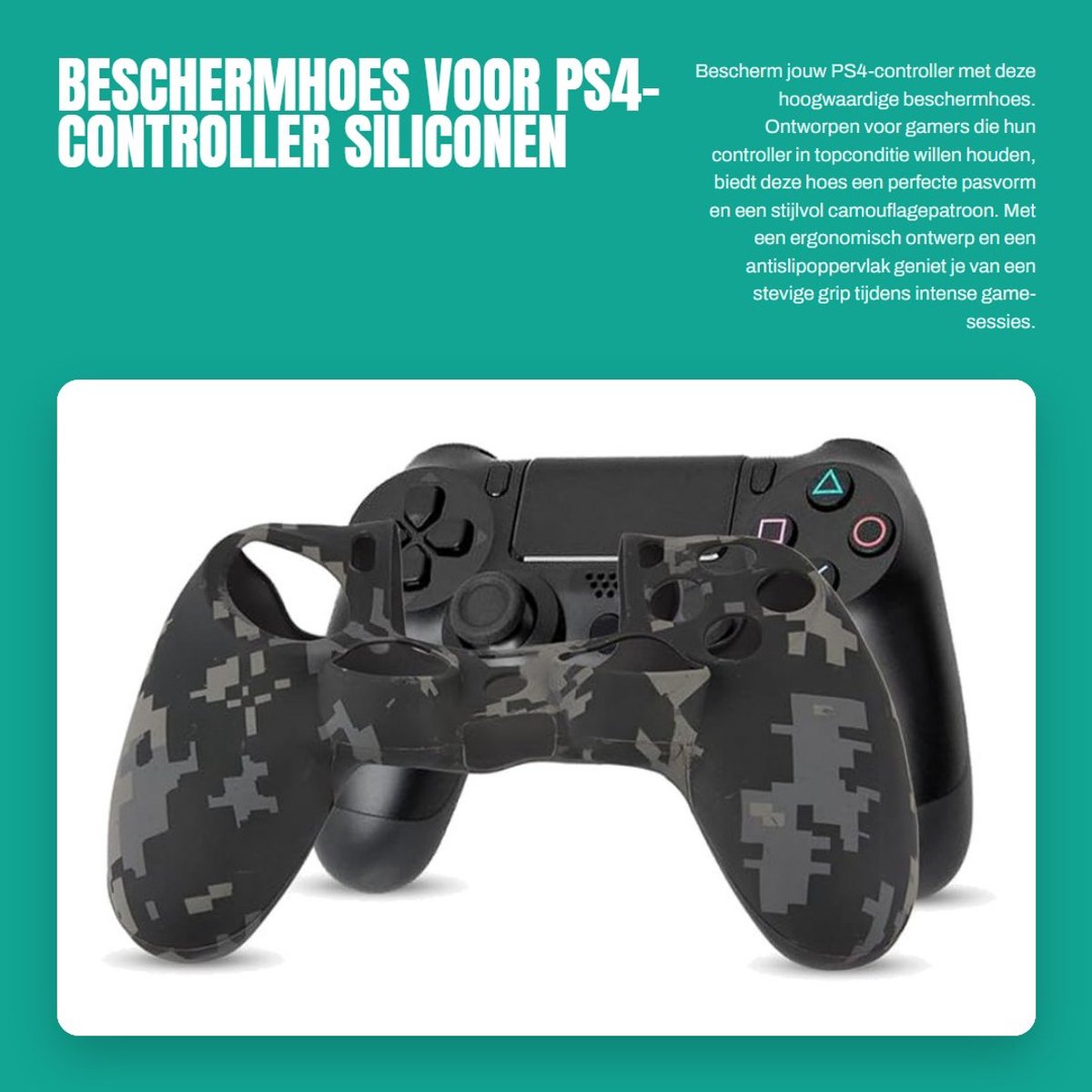 Dailygoods- Beschermhoes Antislip - Siliconen Hoes - Ergonomisch Ontwerp - Krasbestendig - Zachte Hoes - Camouflagepatroon - Controllerhoes