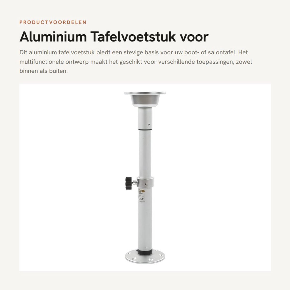 Dailygoods- Tafelvoetstuk Verstelbaar - Tafelonderstel - Multifunctioneel - Boottafel - Salontafelpoot - Comfortabel leven - Tafelpoot