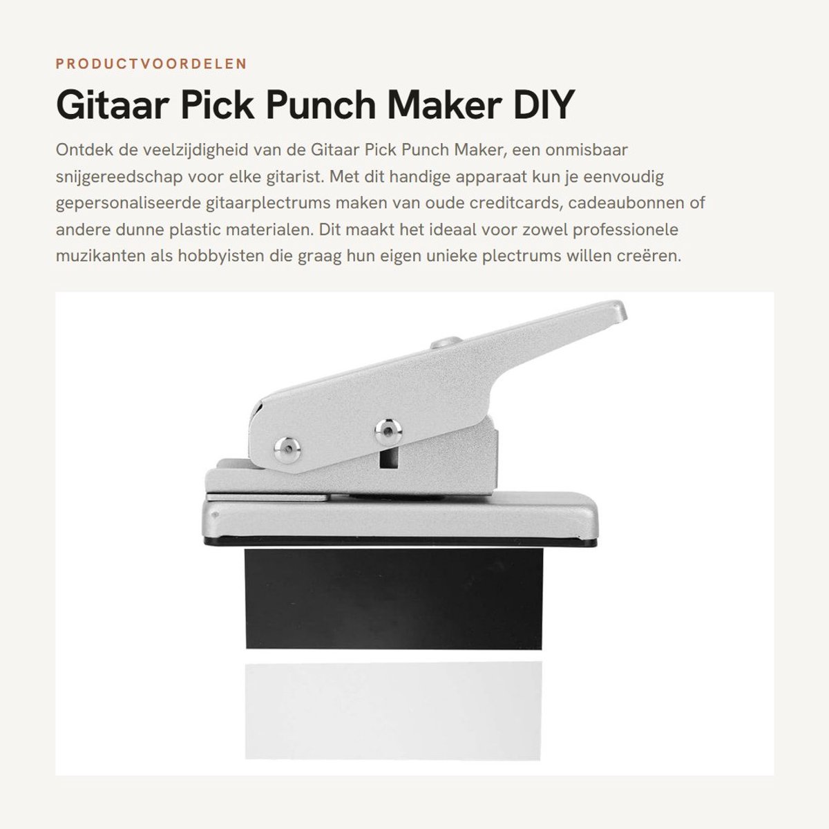 Dailygoods- Gitaar Plectrum Maker - DIY Snijgereedschap - Duurzaam Metaal - Lichtgewicht en Compact - Eenvoudig te Bedienen - Voor Gepersonaliseerde Plectrums - Plectrummaker