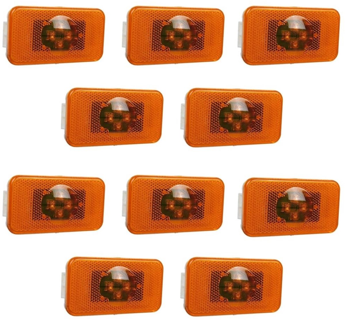 Dailygoods- Zijmarkeringslicht 24V - 10 Stuks - LED 4 Leds - Amberkleurig Licht - IP65 Waterdicht - Geschikt voor V01V0 FH/FM-serie - Markeringslamp