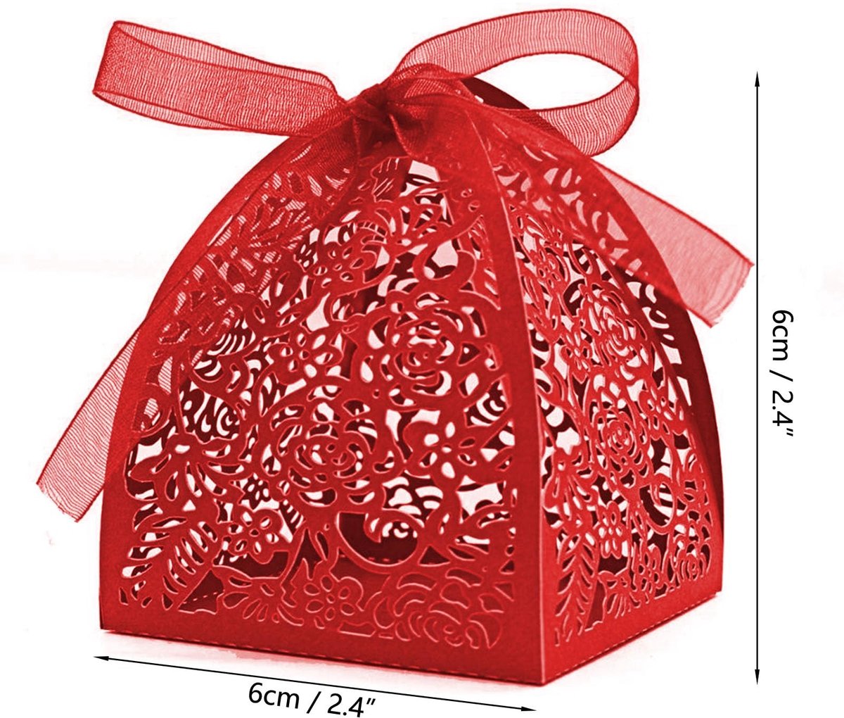 Dailygoods- Favor Boxen 50 Stuks - Bruiloft/Geschenken - Snoepdozen - DIY - Linten - Hoogwaardige Kwaliteit
