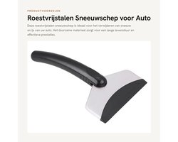 Dailygoods- Sneeuwschep Roestvrij Staal - Sneeuwschep voor Auto - IJskrabber - Waterdicht - PET-Kunststof - 18 x 11 cm