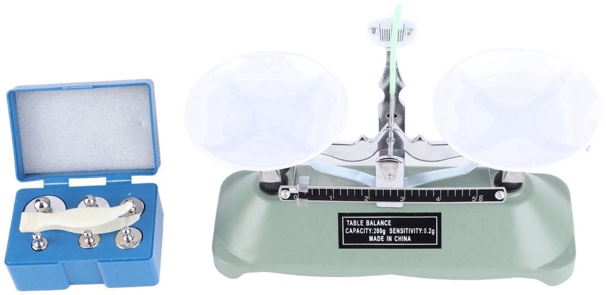 Dailygoods- Mechanische Weegschaal - 200 g Capaciteit - Inclusief Gewichten/Pinzetten - Lichtgewicht/Compact - Geschikt voor Laboratorium - Ideaal voor Onderwijs - Laboratoriumweegschaal