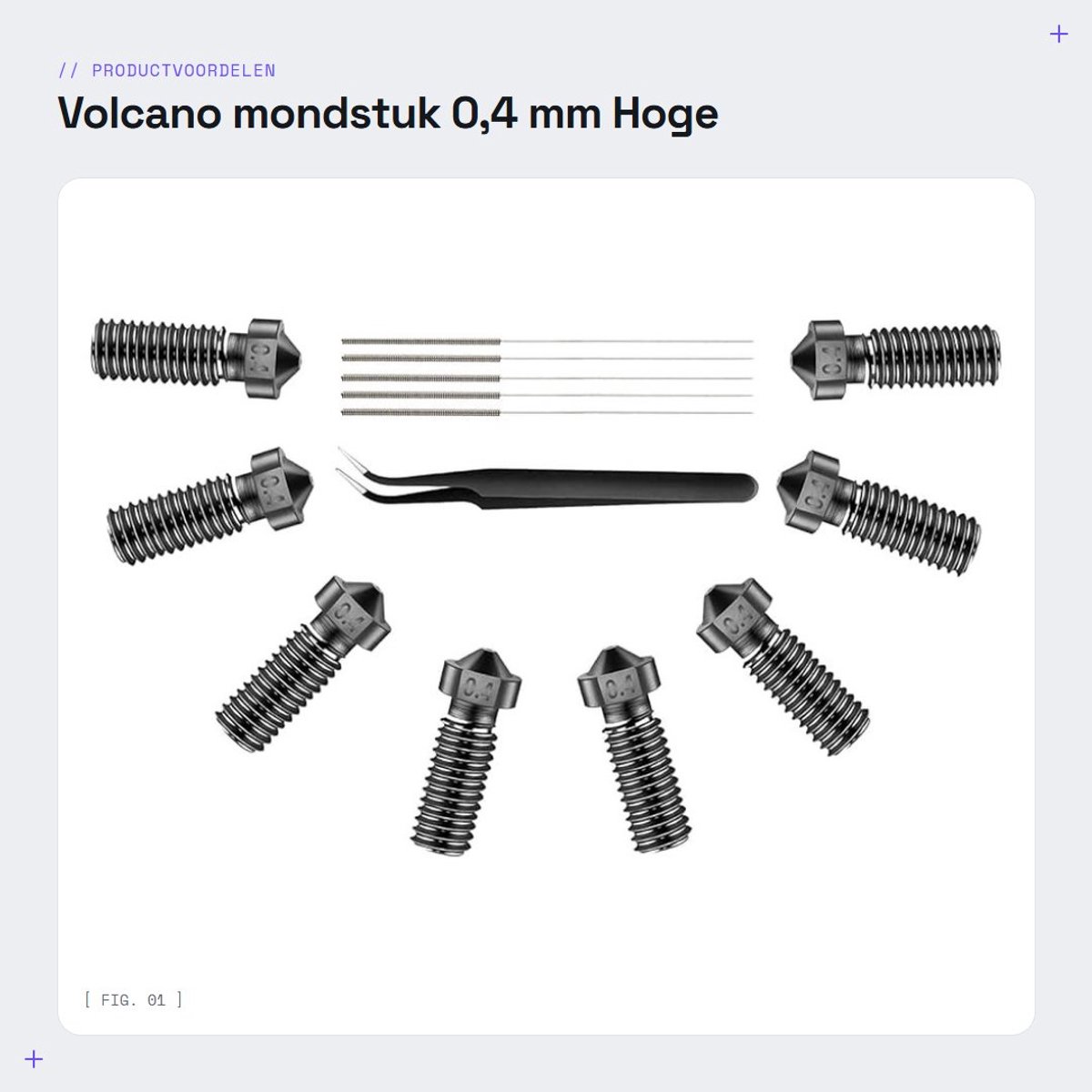 Dailygoods- Mondstuk 0,4 mm Hoge Hittebestendigheid - Gebitsprotecties - Mondstuk Stofzuiger - M6 Printkop - Gehard Staal - 8 Stuks