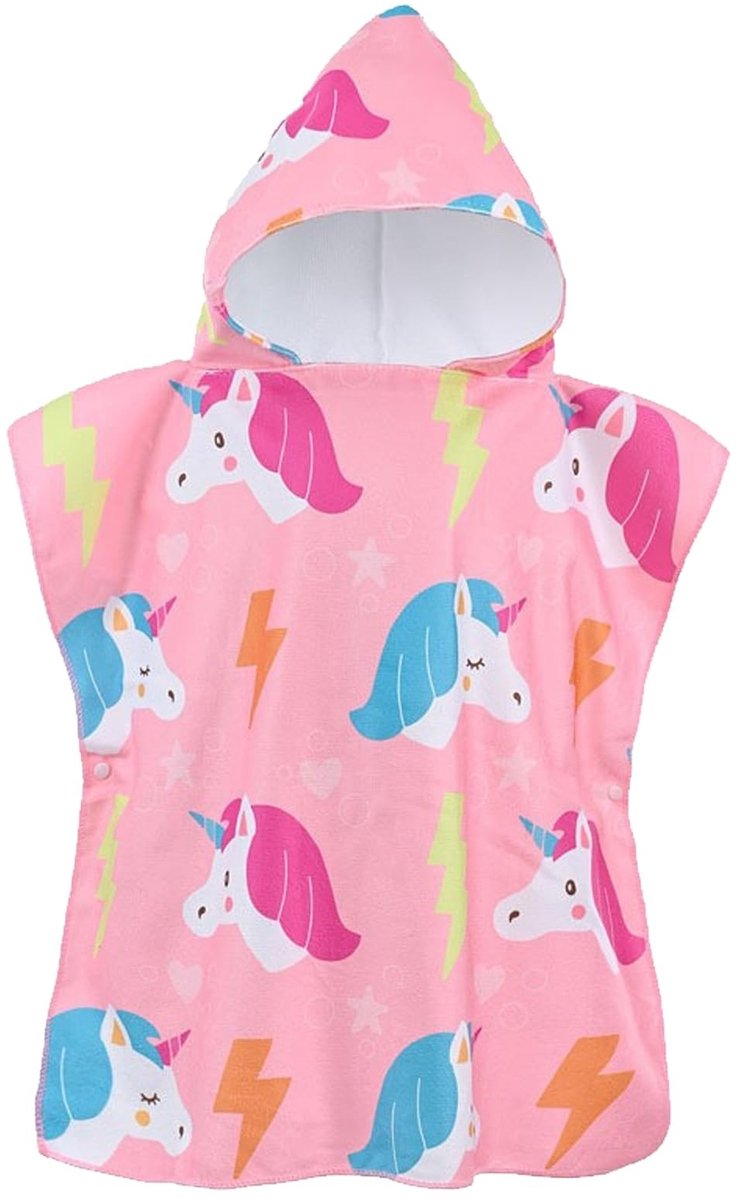 Dailygoods- Poncho-handdoek met capuchon - Badponcho Kinderen - Strandhanddoek - Zwembadhanddoek - Aankleedjas - 60 x 60 cm