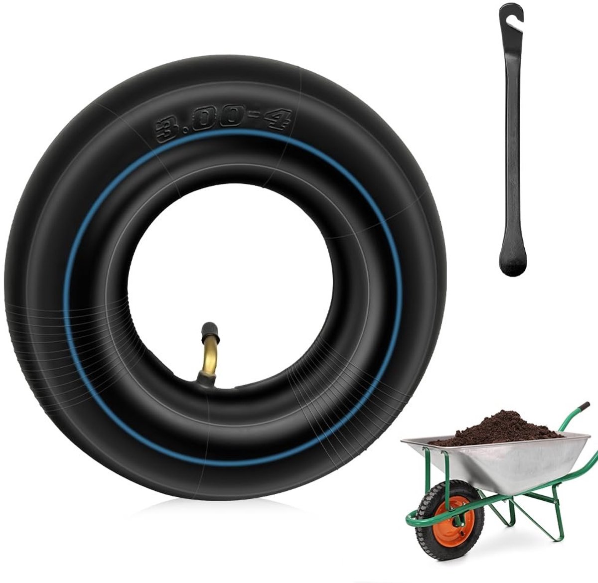 Dailygoods- Slang 3.00/3.50-4 - Binnenslang - Steekwagen - Grasmaaier - Tuintractor - Hoogwaardig rubber - Duurzaam en luchtdicht