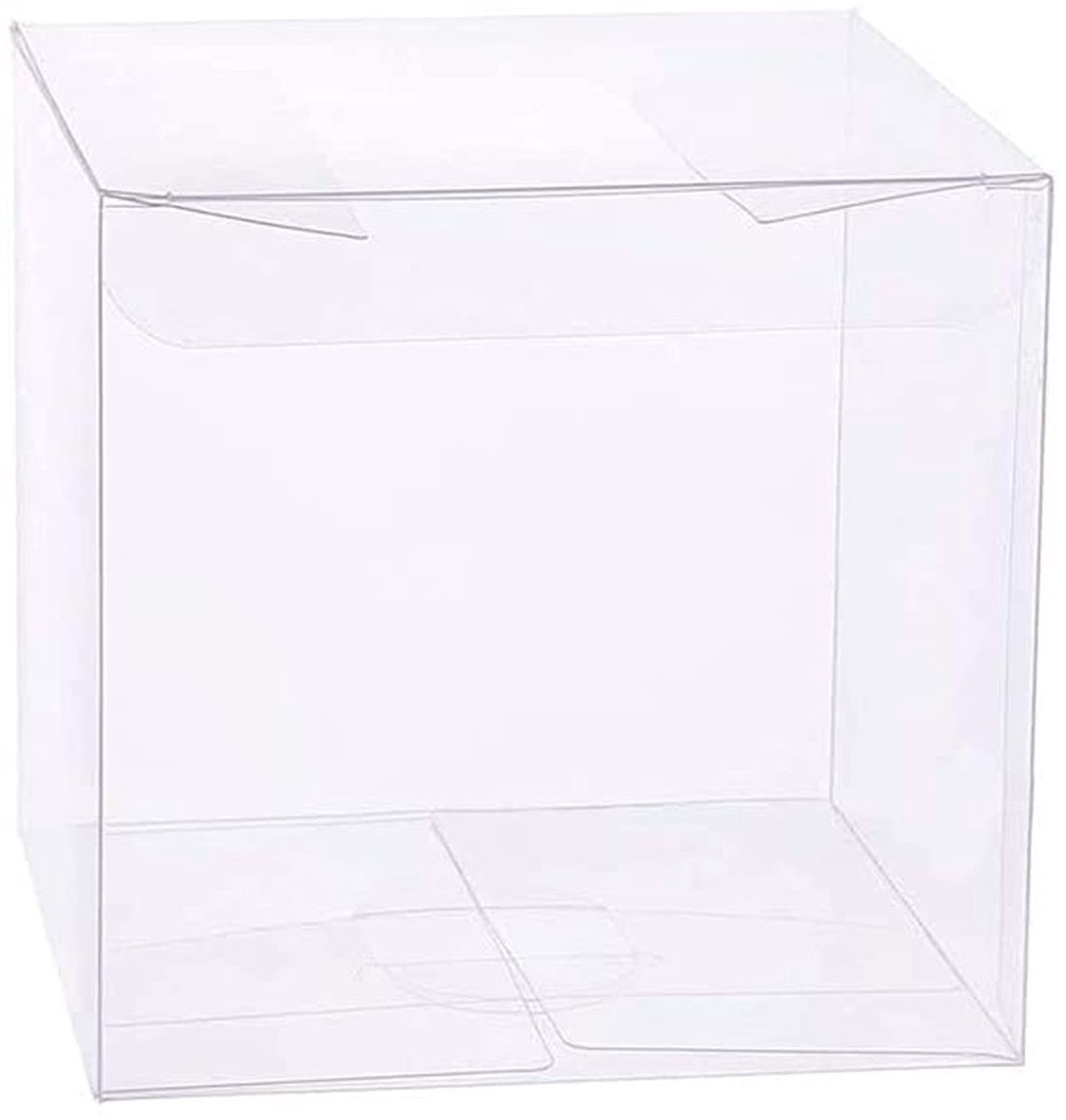 Dailygoods- Bonbondoos Doorzichtig - PVC - Vierkant - Opvouwbaar - 10x10x10 cm - Perfect voor Snoep en Chocolaatjes - Cadeaudoos