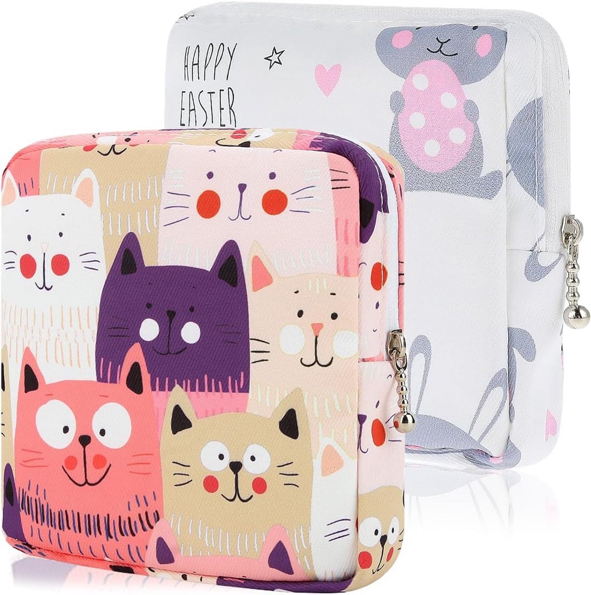 Maandverband Tasjes - Menstruatie Pouch - Hygiëne Onderweg - Schattig Ontwerp - 2 stuks - Meerdere Kleuren