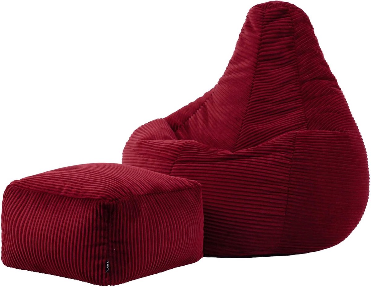 Zitzak met Voetenbank - Comfortabele Stoel - Ontspannen en Relaxen - Zachte Corduroy Stof