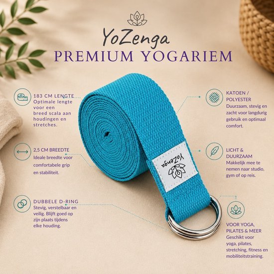 YoZenga yogariem - yogastrap - Blue van YoZenga — afbeelding 3