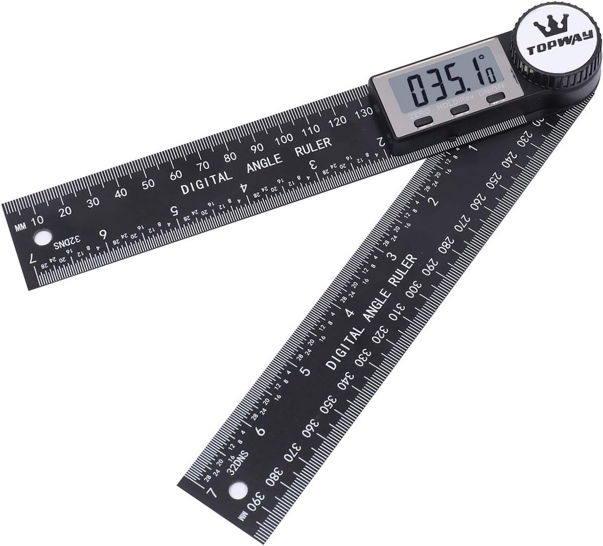Digitale Hoekmeter - Liniaal Protractor - Metingen Uitvoeren - LCD Display - 200mm - Zilver