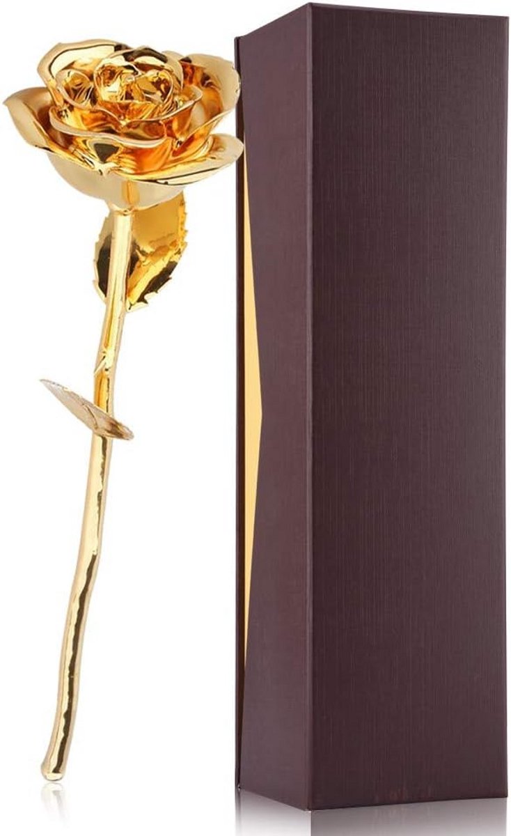 Gouden Roos - Eeuwige Bloem - Cadeau Geven - Echt Verwerkt - 31.5 cm - Goudroze