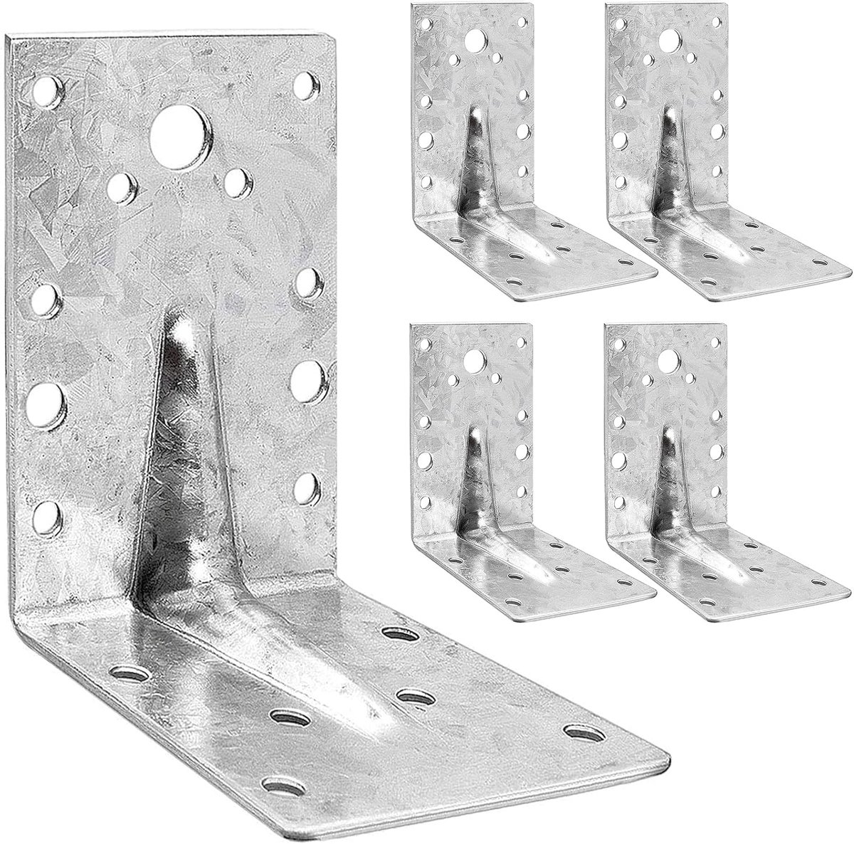 Haakse Verbindingstukken - Houtbeugels - Hout Versterken - Gegalvaniseerd Staal - 15 Stuks - Zilver