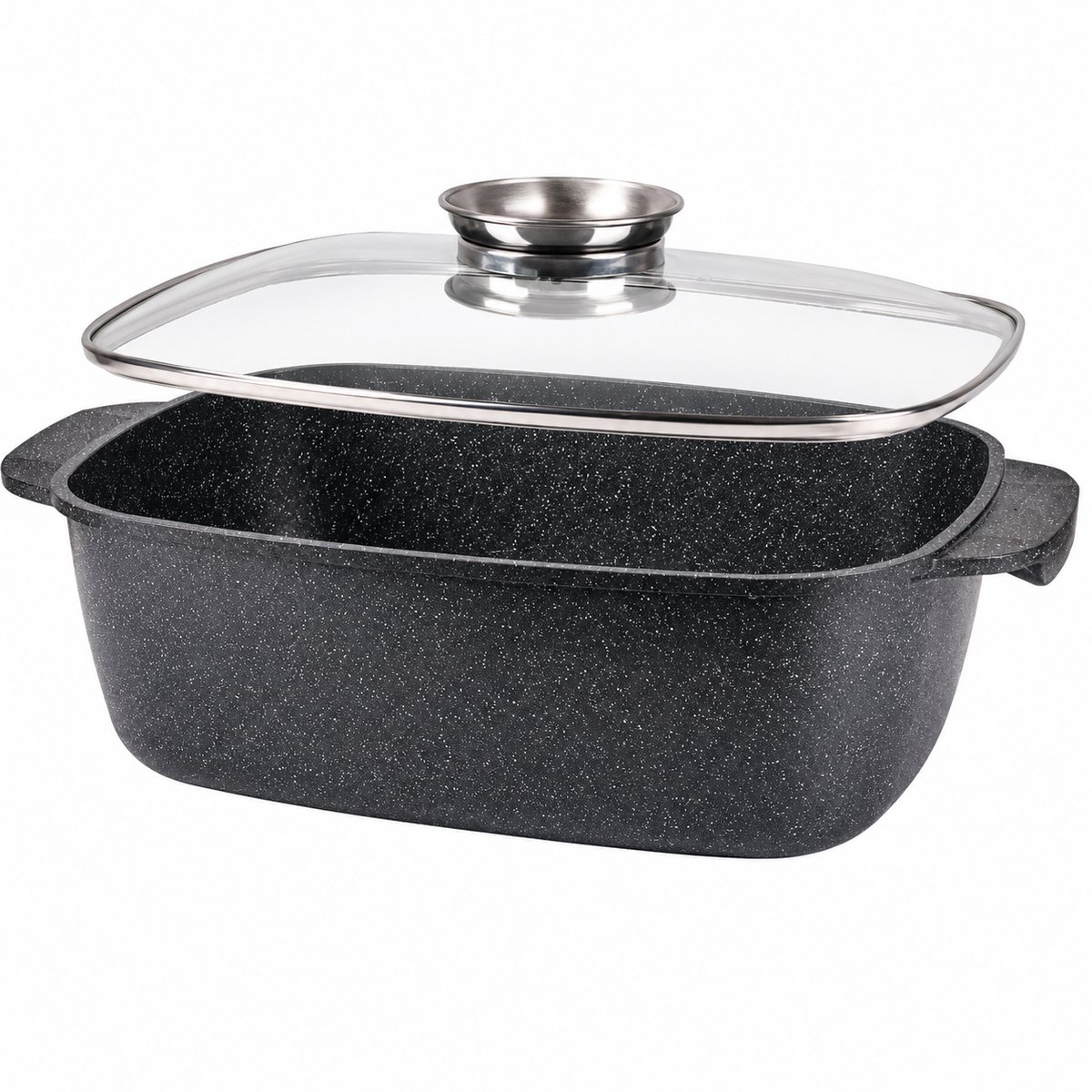 Royal Swiss® Braadpan 35cm – Burgundy – Marmer Anti-aanbak – 7.8L – Inductie & Ovenbestendig – Glazen Deksel