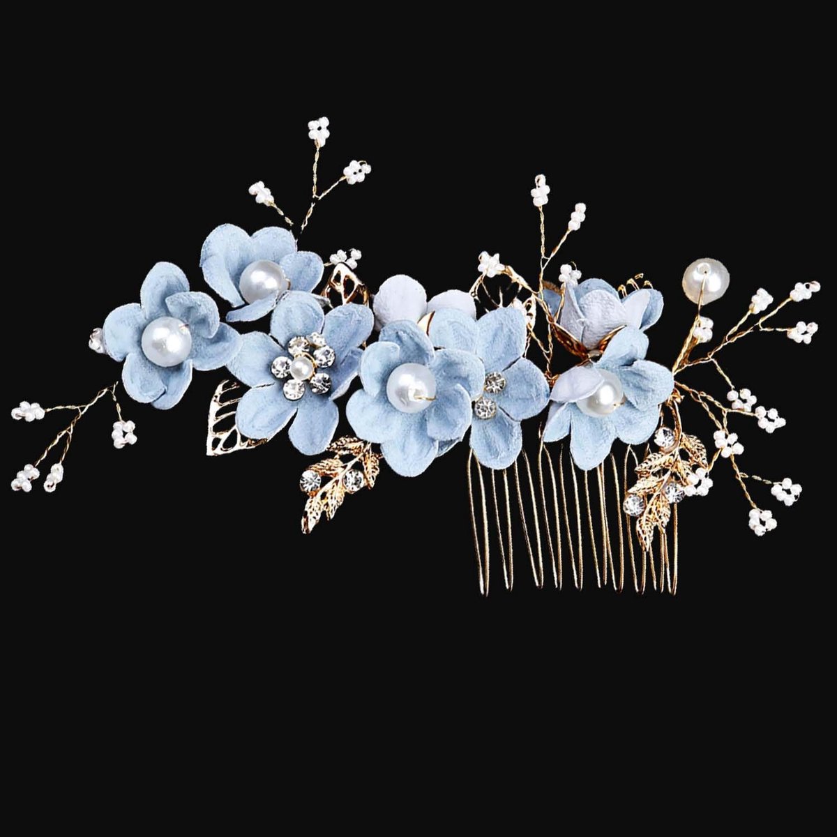 Dailygoods - Bruidsmeisjes Haaraccessoires - Elegante Haarspelden - Perfect voor Bruiloften - Blauw - Bloemen Haarstukken - Geschikt voor Feesten - Br...