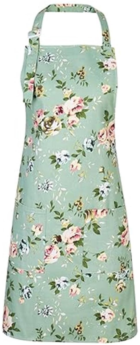 Dailygoods- Tuinschort Verstelbaar - Katoen/Linnen - Waterdicht/Oliebestendig - 65x44cm - Vuilafstotend - Comfortabele Kraag - Keukenschort