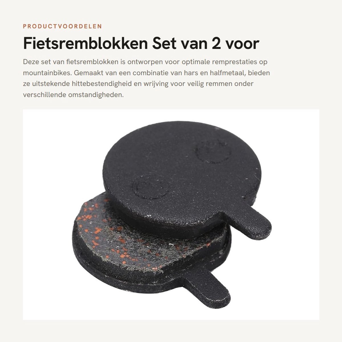 Dailygoods- Fietsremblokken - 2 Stuks - Halfmetalen/Hars - Goede Slijtvastheid - Hittebestendig - Geschikt voor JAK-5 - Geruisloos Remmen - Remblokken