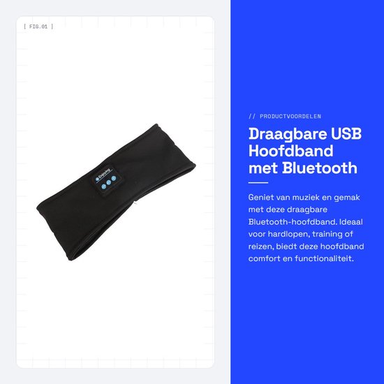 Dailygoods - Draagbare USB Hoofdband met Bluetooth voor Sport en Reizen