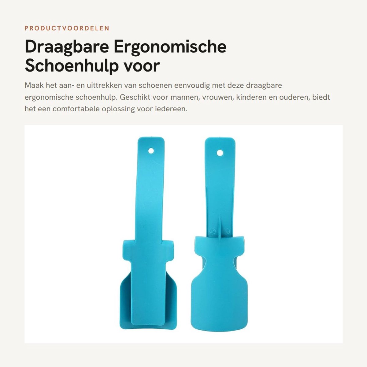 Dailygoods- Schoenhulp Draagbaar - Ergonomische Schoenlepel - Lang Handvat - Geschikt voor Mannen/Vrouwen/Kinderen - Ideaal voor Senioren - Gemakkelijk in Gebruik