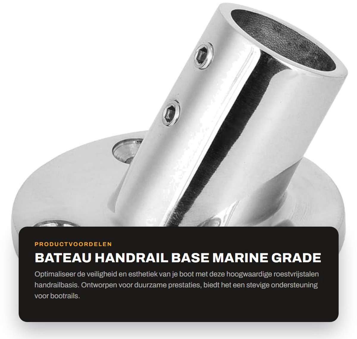 Dailygoods- Courante Ronde Beugel - Roestvrij Staal - Verstelbaar - Voor Tube 22/25 Mm - Professionele Kwaliteit - 60 Graden - Handrail