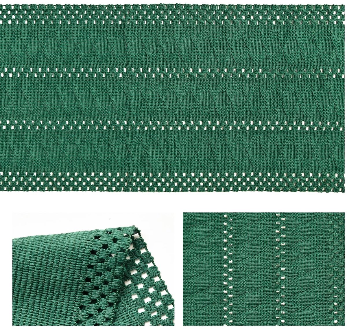 Dailygoods - Geweven Boheemse Tafelloper Donkergroen 30x183 cm